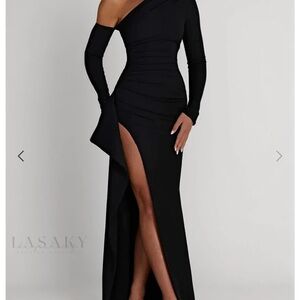 Chic Black One Shoulder Evening Dress